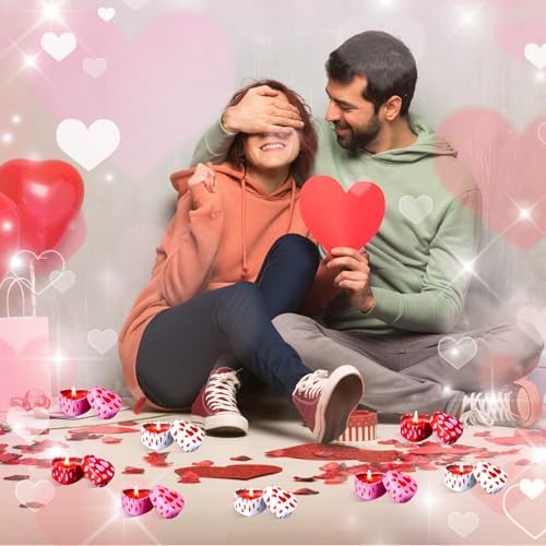 24pcs Heart Shaped Candle Tins Valentines Day with Lids 2 oz Travel-friendly