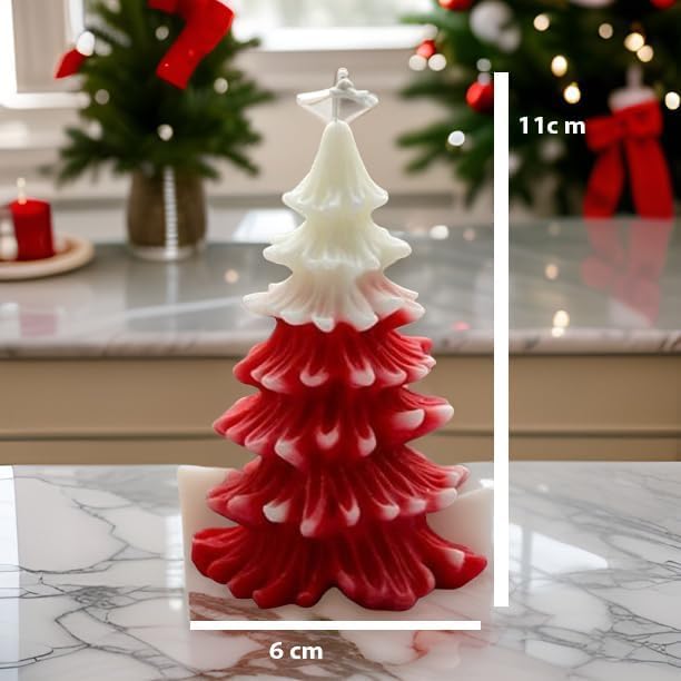 christmas tree shaped pillar candle