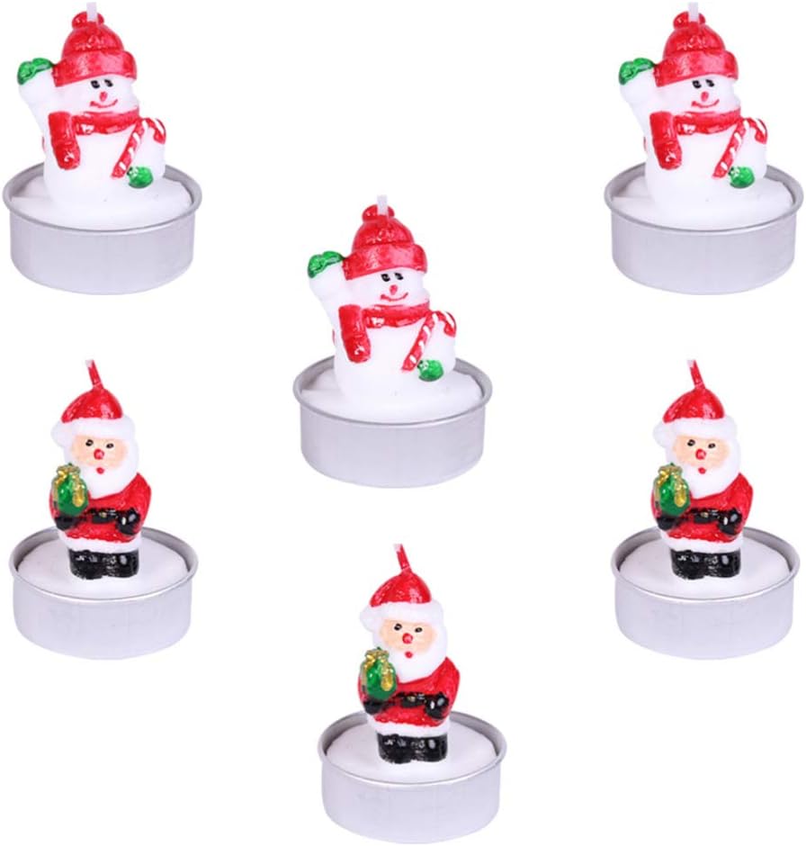 Happyyami Santa Snowman Themed Christmas Decor Candles