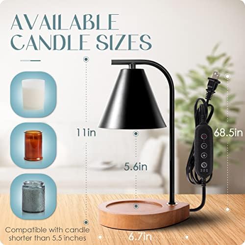 Candle Warmer Lamp with Retro Wooden Base - Safe Reliable Candle Heaters