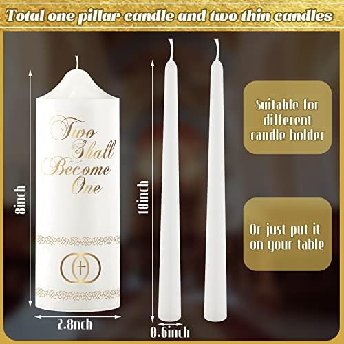 Frienda Unity Taper Candle Set - 3-Piece Cross Design