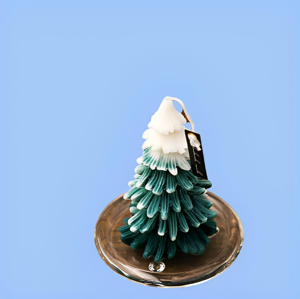 christmas tree shaped pillar candle