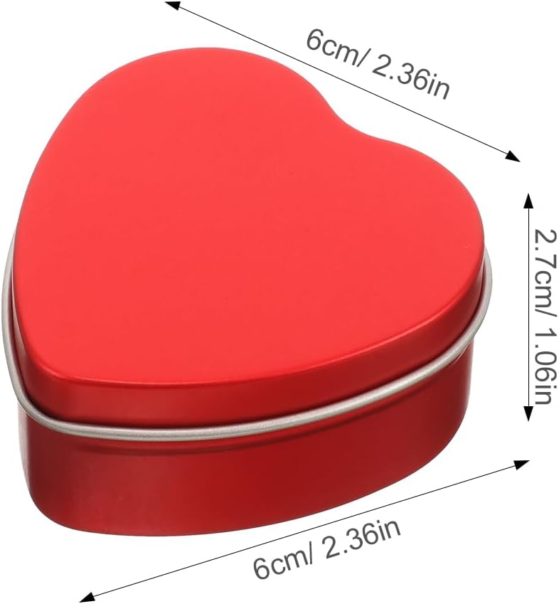 Valentines Heart Candle Tins 10pc Set