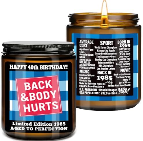 40th Birthday Candle for Women Men