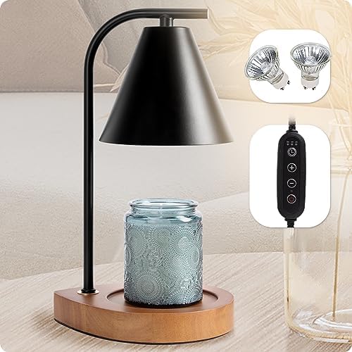 Candle Warmer Lamp with Retro Wooden Base - Safe Reliable Candle Heaters