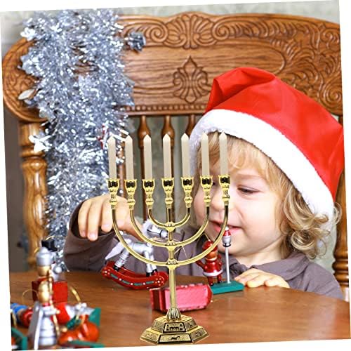 Elegant 7-Piece Metal Candlestick Set for Jewish Decor