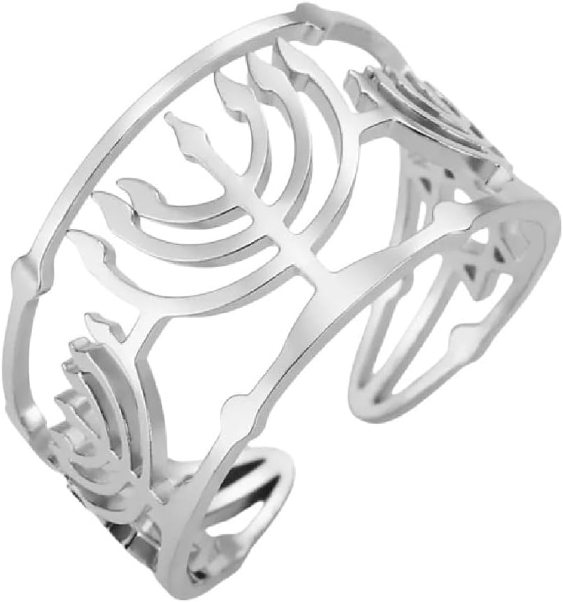 Jewish Menorah Stainless Steel Adjustable