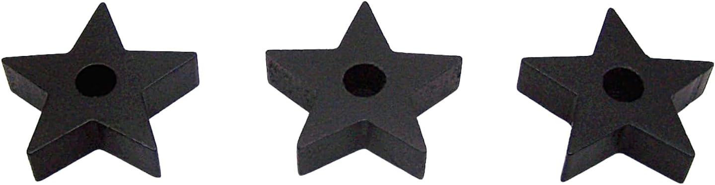 Set of Three Black Star Candle Holder Set Witchcraft Ritual