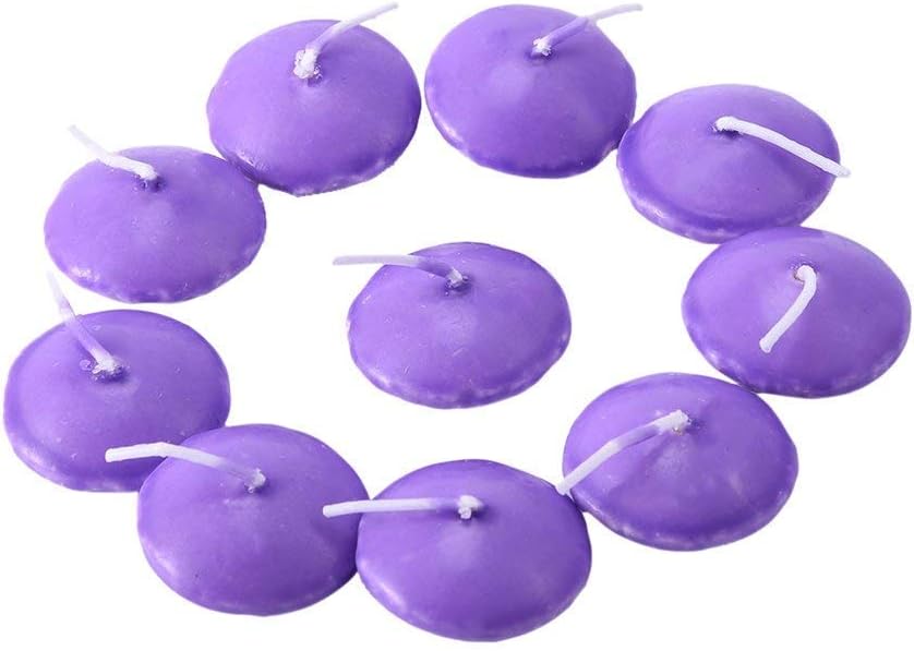 12-Piece Purple Smokeless Floating Candles for Weddings Birthdays More