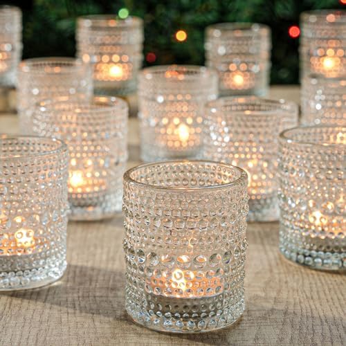 24 Posh Glass Candle Holders for Weddings Home Decorations