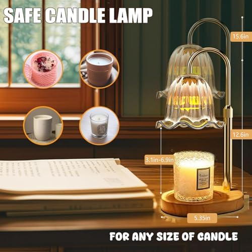 Adjustable Candle Lamp with Timer - 50W Halogen Scented Warming Holder