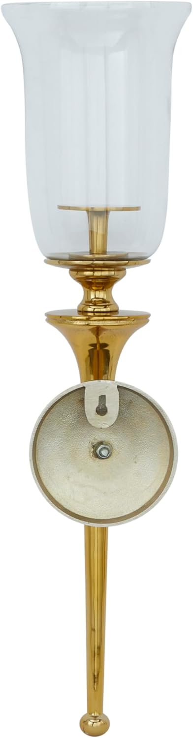 Deco 79 Aluminum Gold Candle Sconce