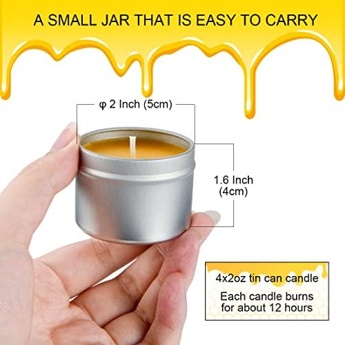 Natural Honey Scented Travel Tin Candle Set
