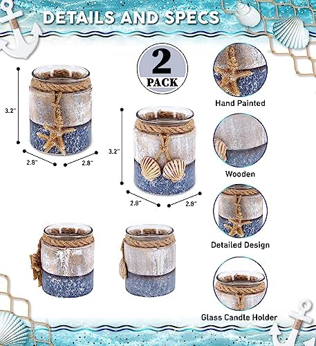 CoTa Global Silver Sea Starfish and Seashell Candle Holder Set