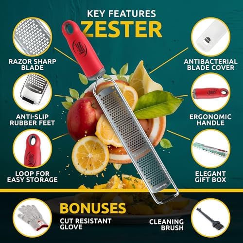 Premium Lemon Zester Parmesan Cheese Grater