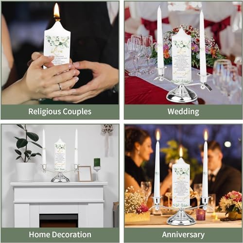 LakWilows 3-Floral Candle Set with Silver Holder