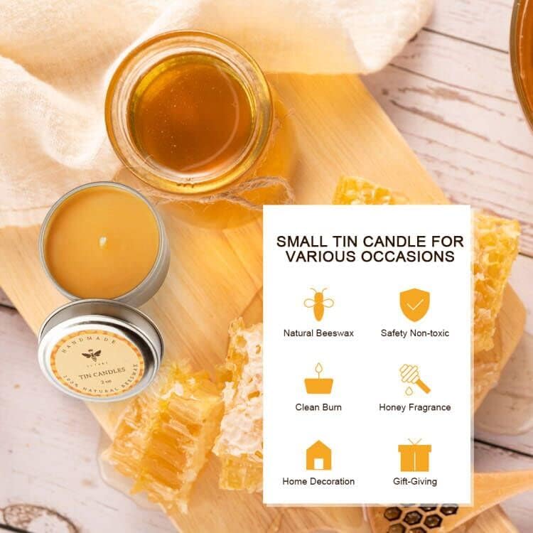 Natural Honey Scented Travel Tin Candle Set