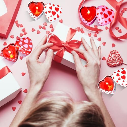 24pcs Heart Shaped Candle Tins Valentines Day with Lids 2 oz Travel-friendly