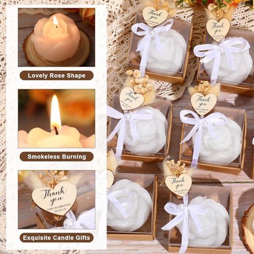 50 Sets Wedding Rose Candles Favor for Gifting