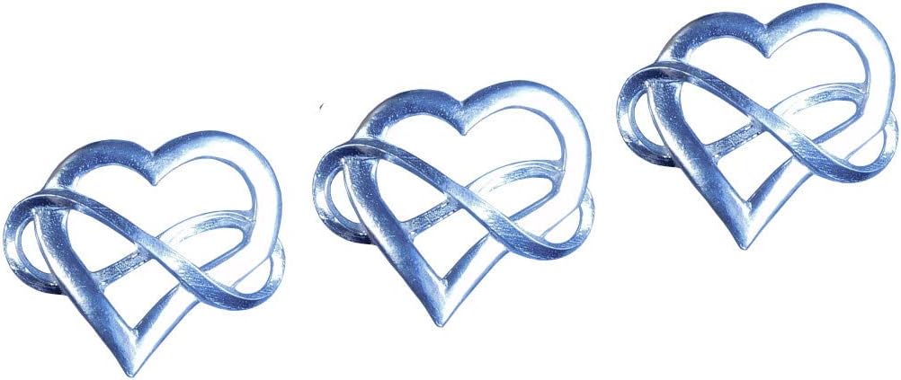 Set of 3 Infinity Heart Candle Pins in Fine Pewter