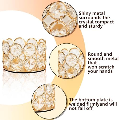 Gleaming Gold Crystal Candle Holders