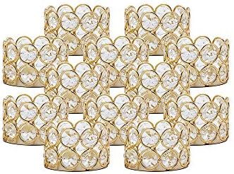 Gleaming Gold Crystal Candle Holders