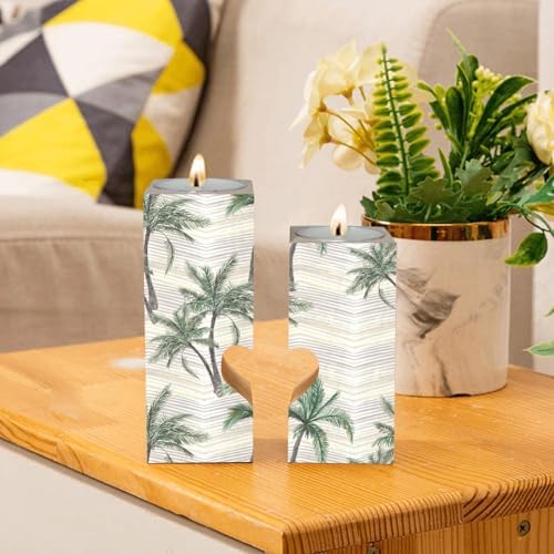 Tropical Background Candle Holders