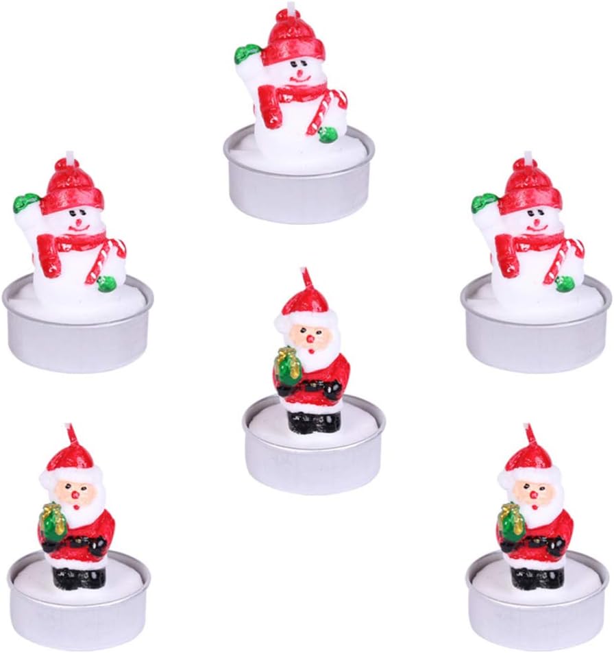 Happyyami Santa Snowman Themed Christmas Decor Candles