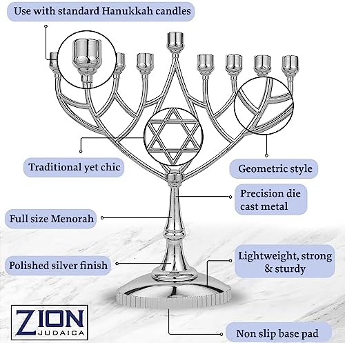Last Minute Complete Hanukkah Kit - 9 Menorah with 44 Candles More