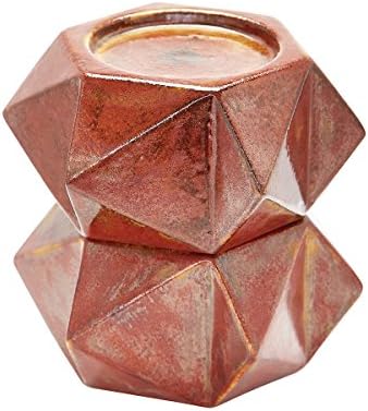Russet Bronze 7-Inch Ceramic Candleholder Set