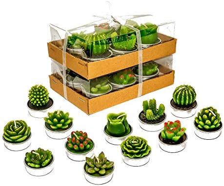 Cactus Tealight Candles 12 Piece Set