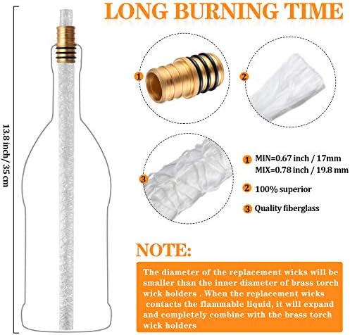 12-Piece Wine Bottle Torch Wicks and Holder Kit