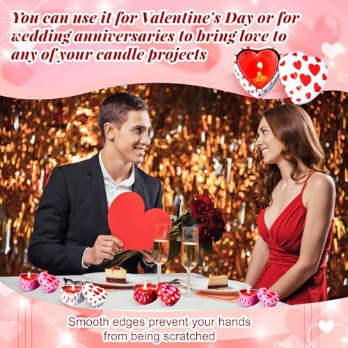 24pcs Heart Shaped Candle Tins Valentines Day with Lids 2 oz Travel-friendly