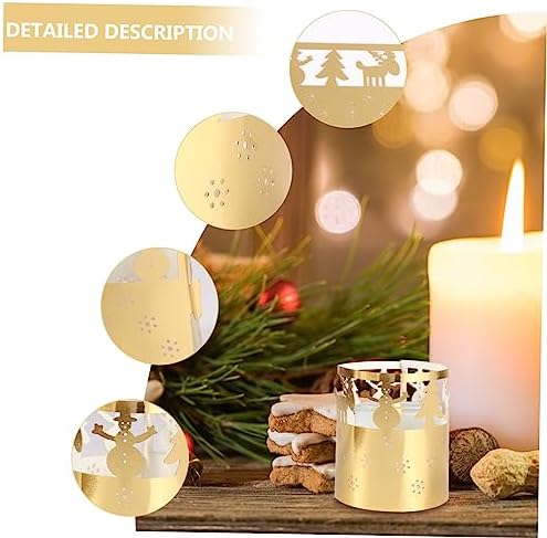 Paper Candle Lampshade with Snowflakes in Gold for Christmas or Weddings
