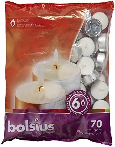 70 Count White Tea Lights Long-Burning 6 Hours