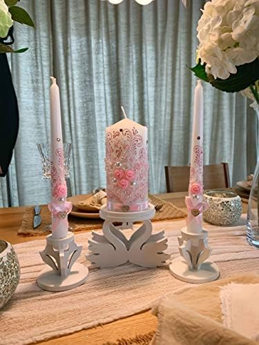 VABA Best Rose Pink Wedding Ceremony Candles Set