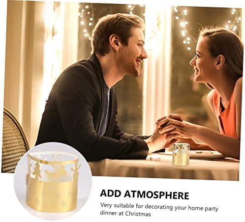 Paper Candle Lampshade with Snowflakes in Gold for Christmas or Weddings