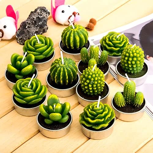 Cactus Tealight Candles 12 Piece Set