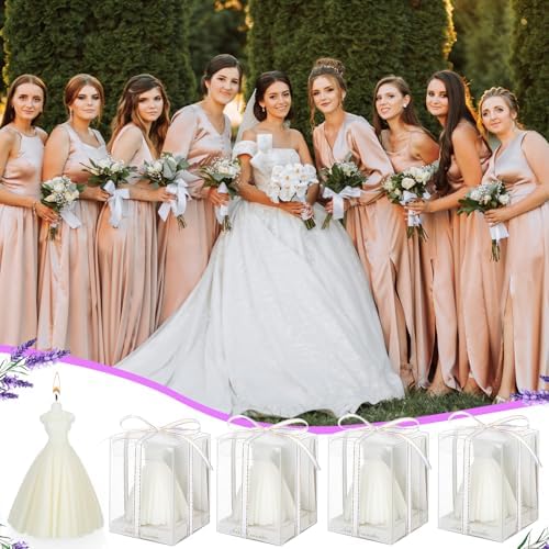 MTLEE 6-Pack Bridesmaid Wedding Dress Candles
