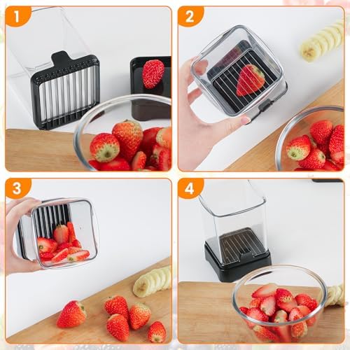 2-Pack Fruit Slicer Cup with Push Plate Durable Safe Kitchen Gadget