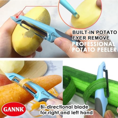 3-in-1 Julienne Potato Peeler Set with Julienne Bit and Potato Nullifier