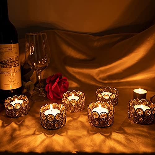 Gleaming Gold Crystal Candle Holders