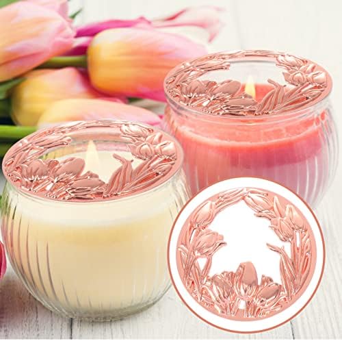 VOSAREA Windproof Durable Rose Gold Metal Candle Shade
