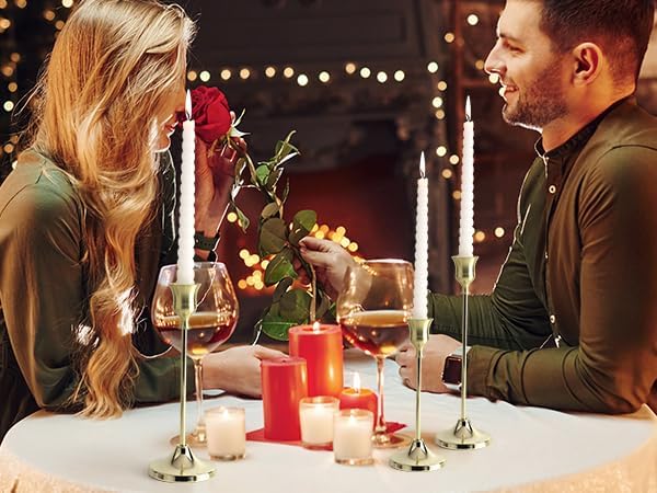 Sturdy 6-Piece Gold Candlestick Holders