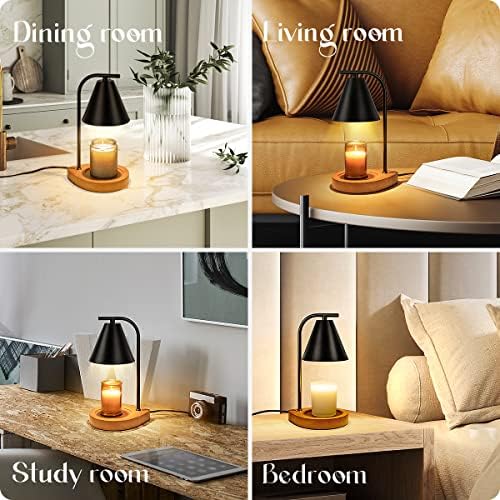 Candle Warmer Lamp with Retro Wooden Base - Safe Reliable Candle Heaters