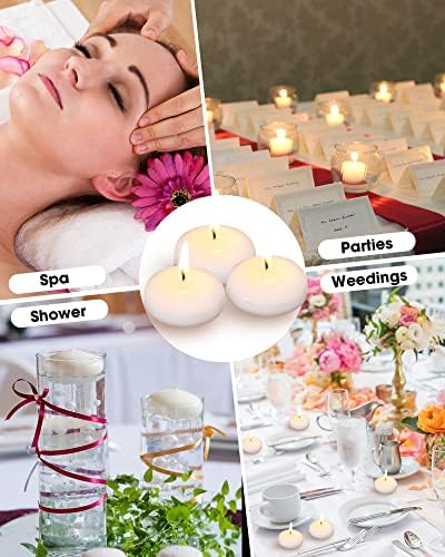 Elegant Floating Candles - 100 White Spherical Candles for Weddings Parties