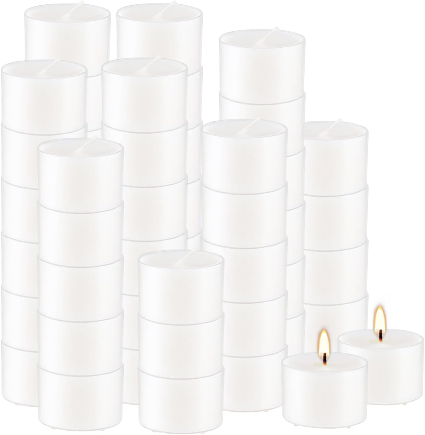 Set of 50 White Scented Candles Vanilla Fragrance Perfect for Relaxation Parties