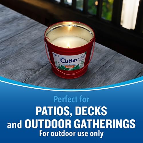 Cutter Candle Outdoor Citronella Mint Oils mosquitoes repel 17 oz jar