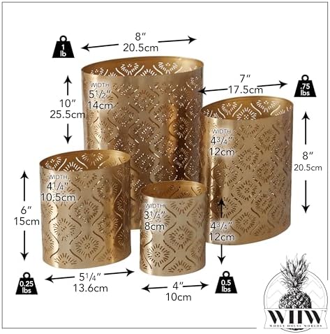Modernist Candle Holder Set - Set of 4 - Star-Gazer Lattice Design