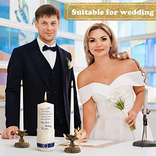 Frienda Unity Candles Wedding Set with Heart Design